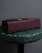 "YVES SAINT LAURENT" Diamond trim design 2way leather handle bag