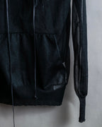 "sacai" Wig design sheer hooded pullover