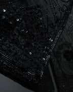 "RRL Ralph Lauren" Sequined beaded plant motif tulle sleeveless dress