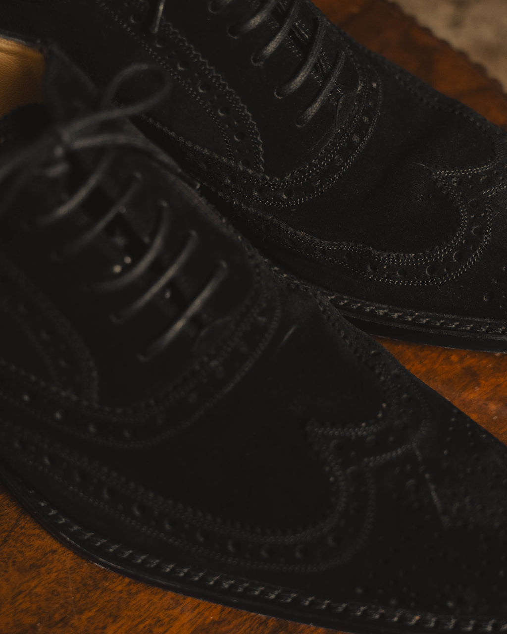 "DOLCE & GABBANA" 00's-10's Black suede wingtip oxford shoes