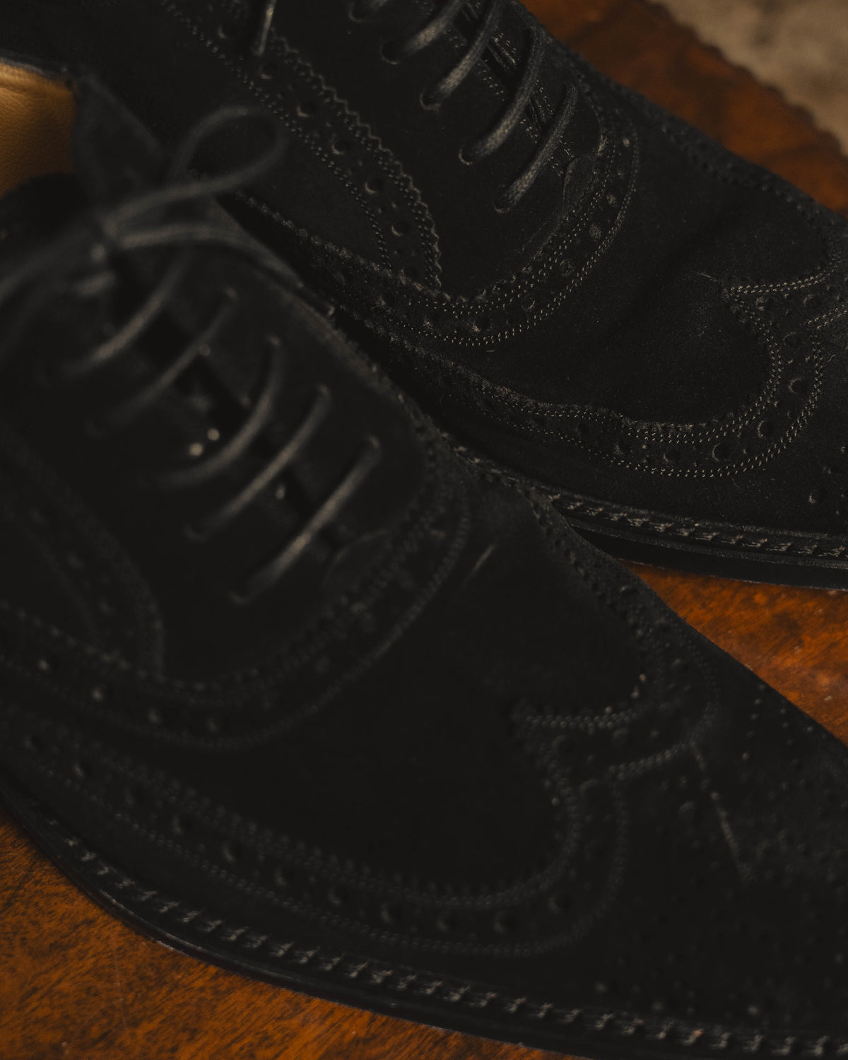 "DOLCE & GABBANA" 00's-10's Black suede wingtip oxford shoes