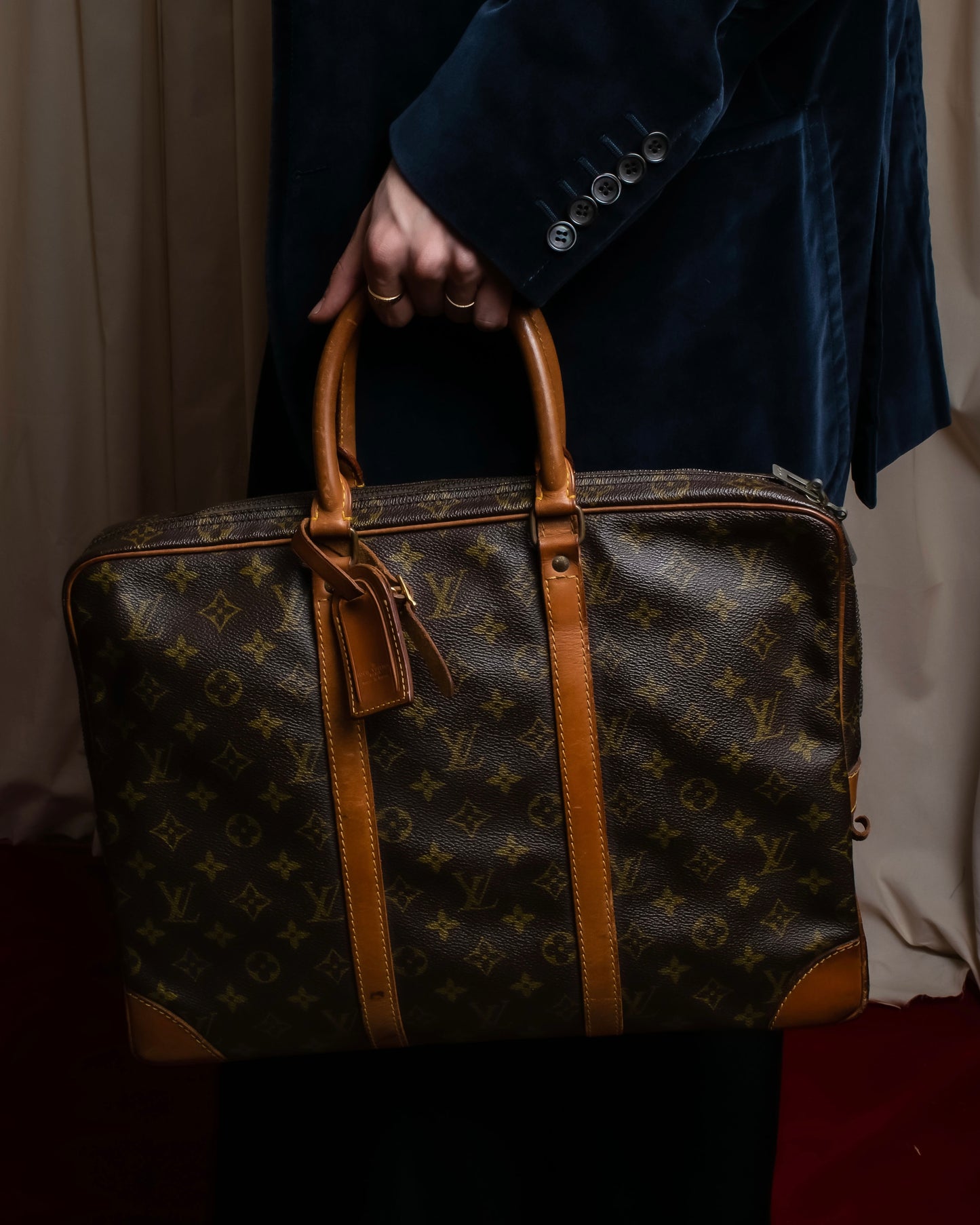 "LOUIS VUITTON" Porto document voyage leather bag