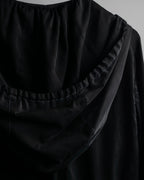 "CELINE" Gathered design hooded double zipper dress