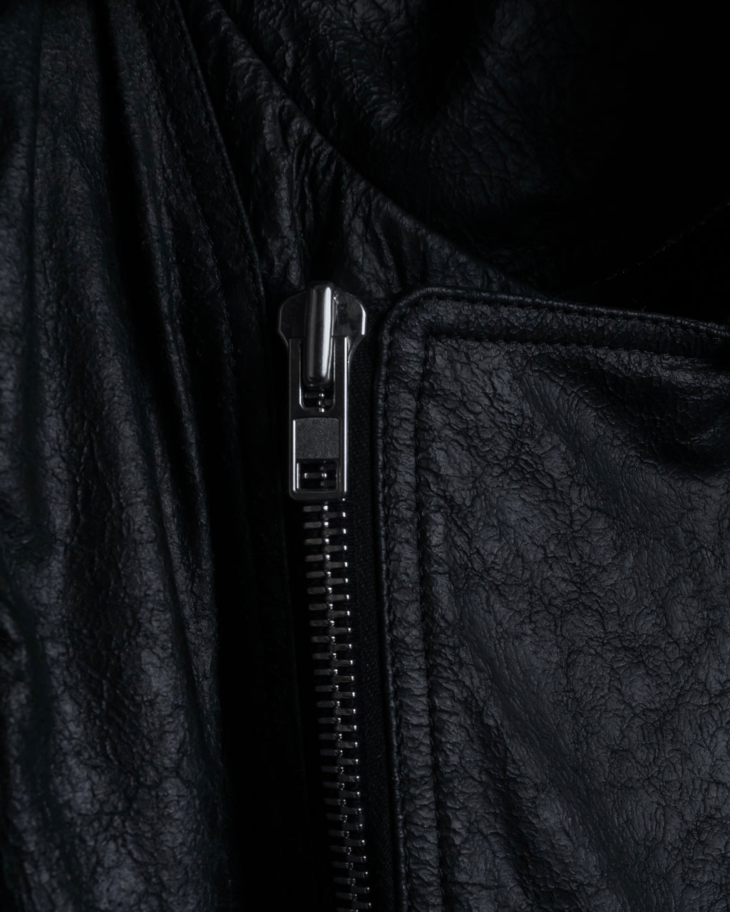 -SPECIAL- "Rick Owens" 15AW Beautiful wrinkles front zip leather jacket