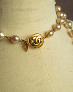 -SPECIAL- "CHANEL" 90's Pearl and crystal embellished long necklace