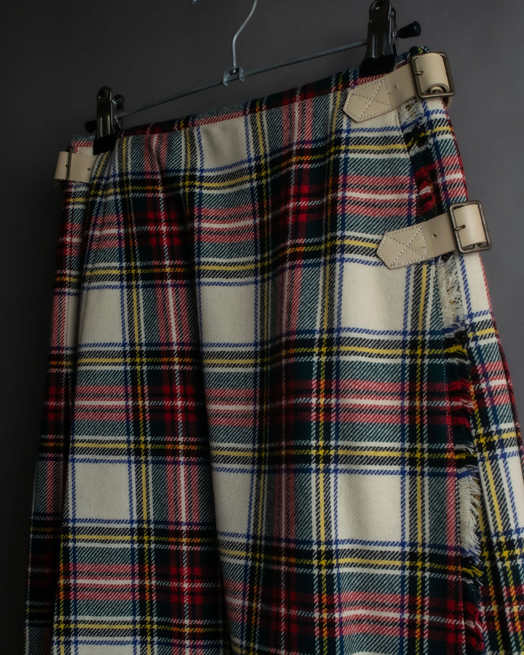 "PINK HOUSE" Tartan check pleated wrap skirt