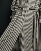 -SPECIAL- “LOEWE” 2010’s striped ribbon sleeve long gown coat