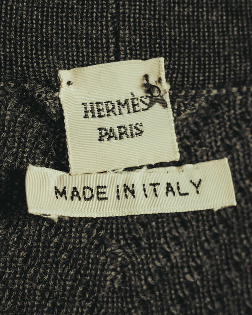 “HERMÈS” 00’s-10’s Cashmere silk ribbed V-neck cardigan