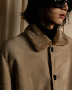 -SPECIAL- "LOEWE" 90's-10's Fur collar cordero lambskin long coat