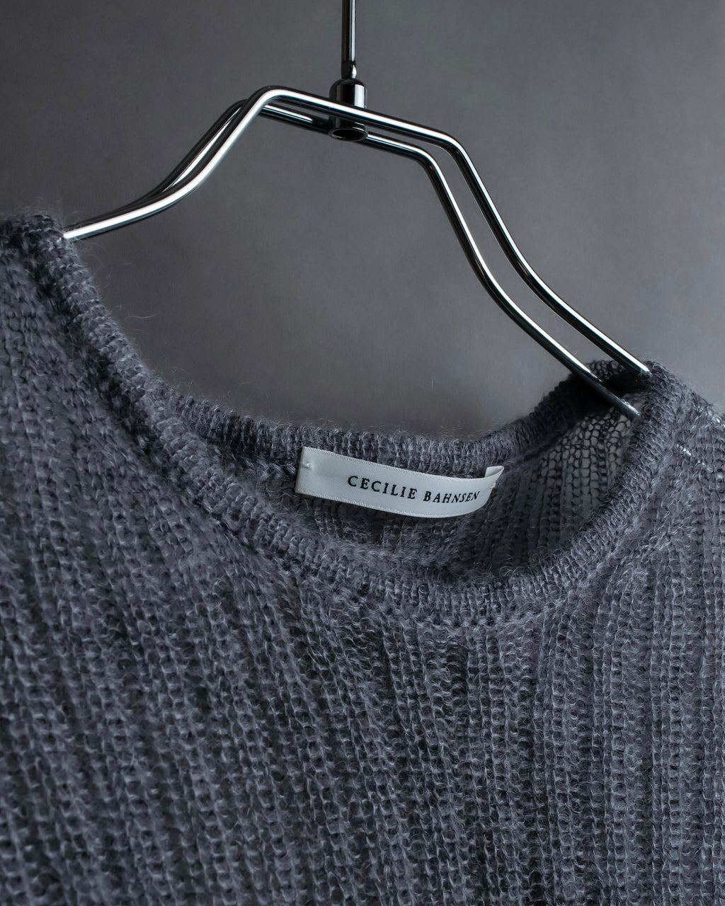 "CECILIE BAHNSEN" Drawcord design Hole detail ribbed knit