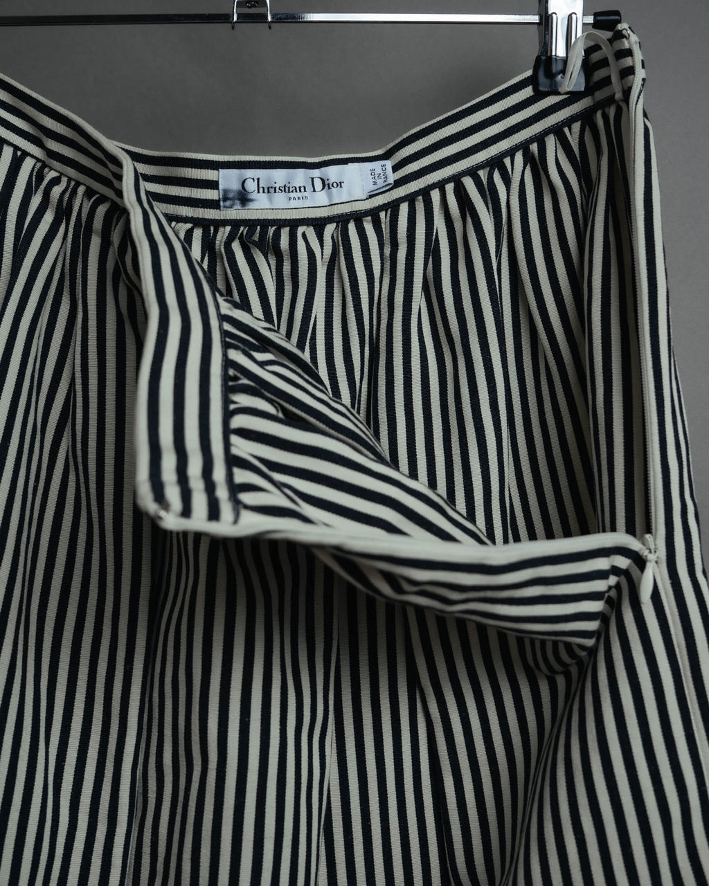 -SPECIAL- “Christian Dior” 2021 cruise striped linen silk tiered skirt