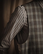 "HERMES" 90’s-00’s minimal plaid tailored vest