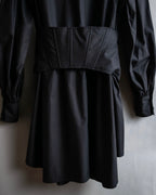 "KIMHĒKIM" Bondage corset belt design shirt dress