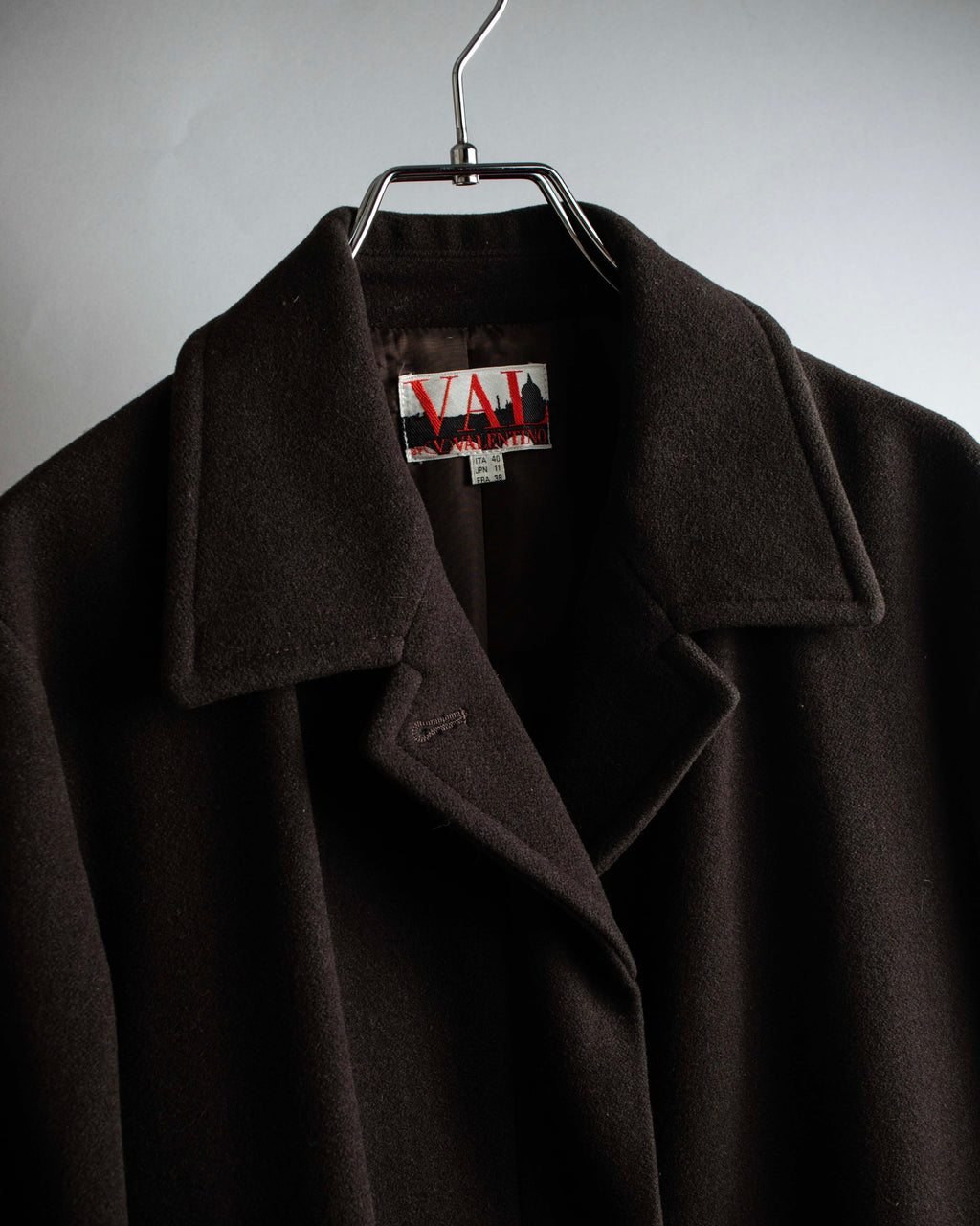 "VAL by VALENTINO" Military detailing hidden placket melton coat