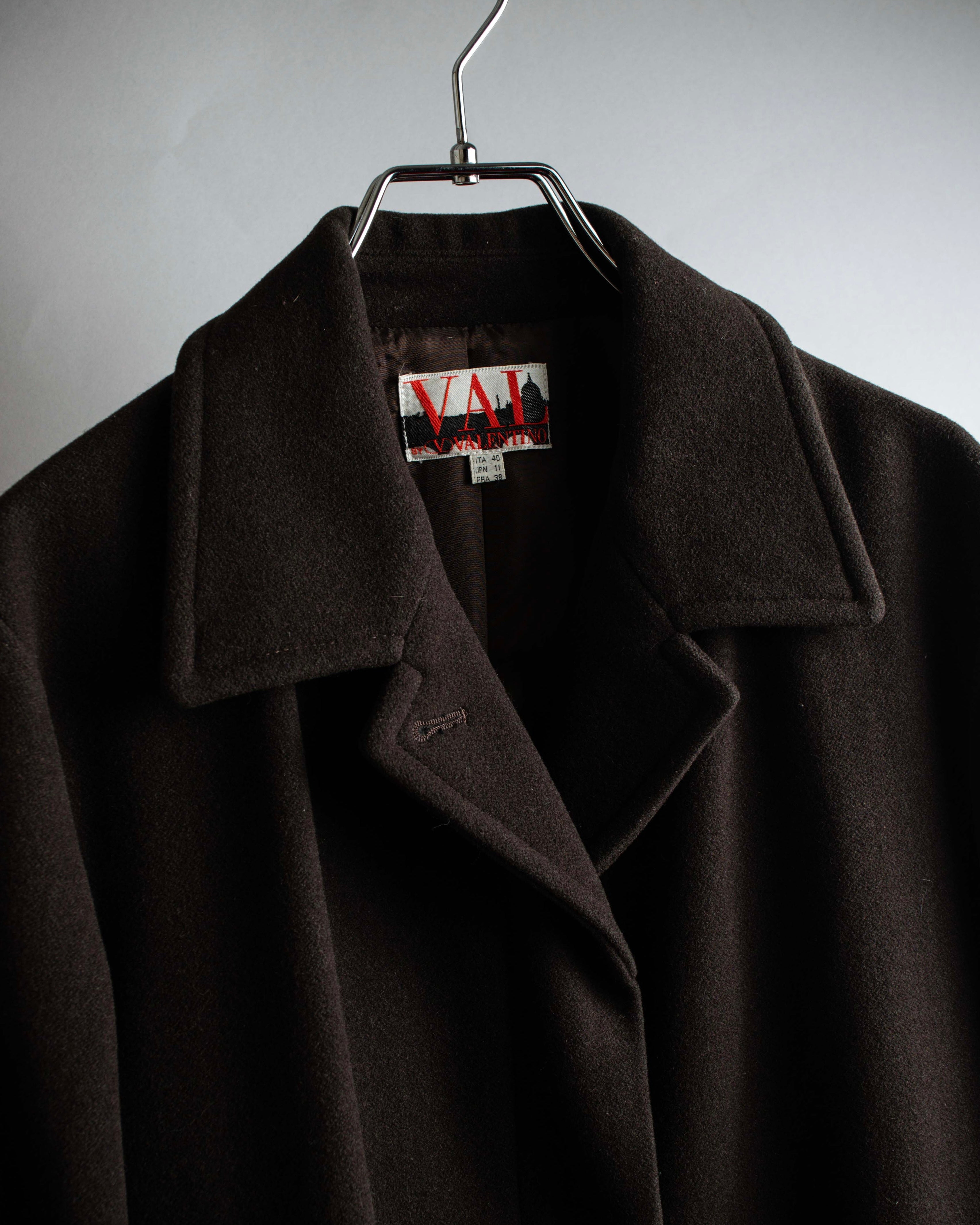 "VAL by VALENTINO" Military detailing hidden placket melton coat