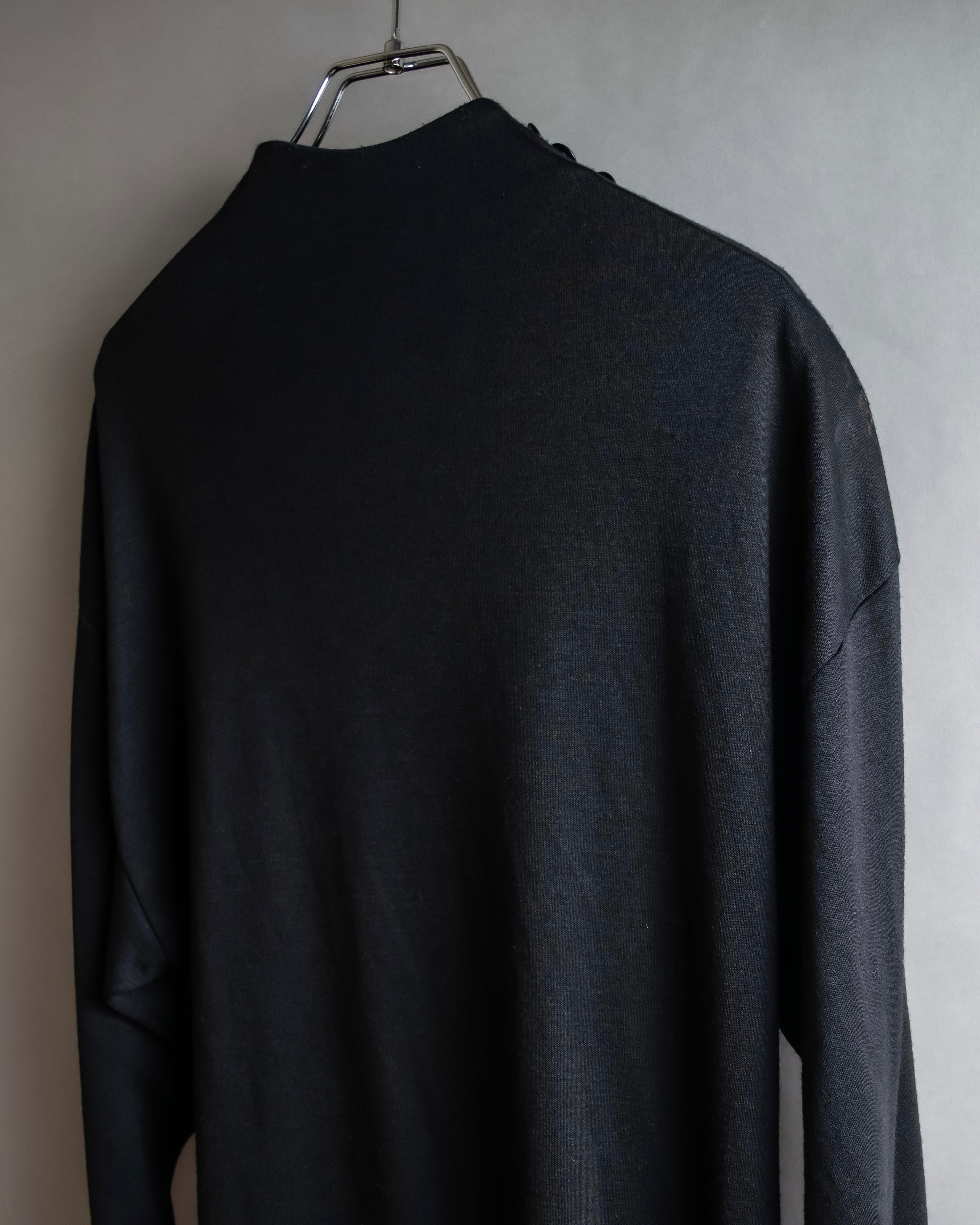 "LANVIN" Asymmetrical shoulder button design long dress