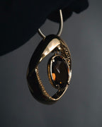 "Vintage" 80’s Sculptural oval stone pendant necklace