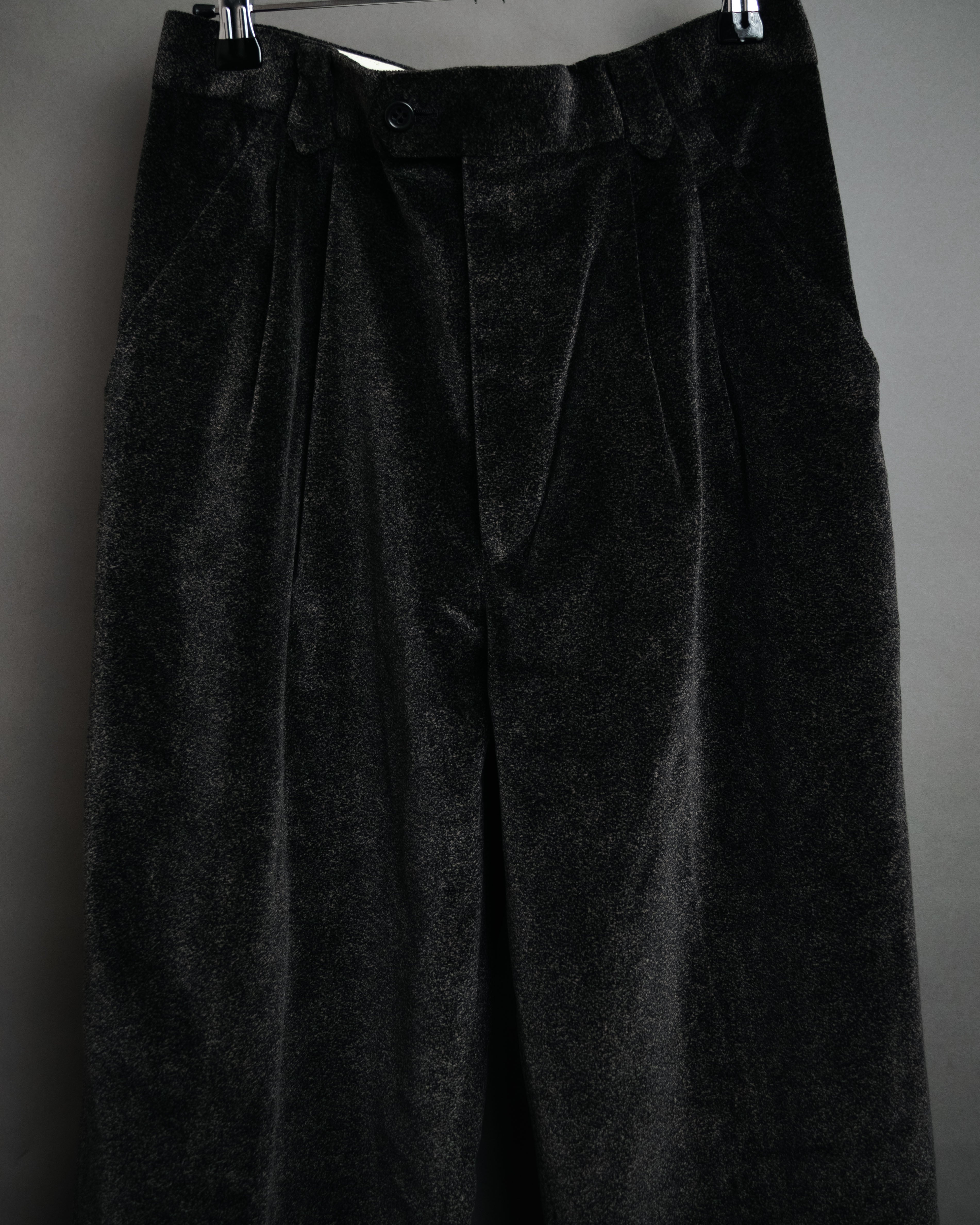 “Christian Dior MONSIEUR” 80’s-90’s Velour two tuck wide trousers