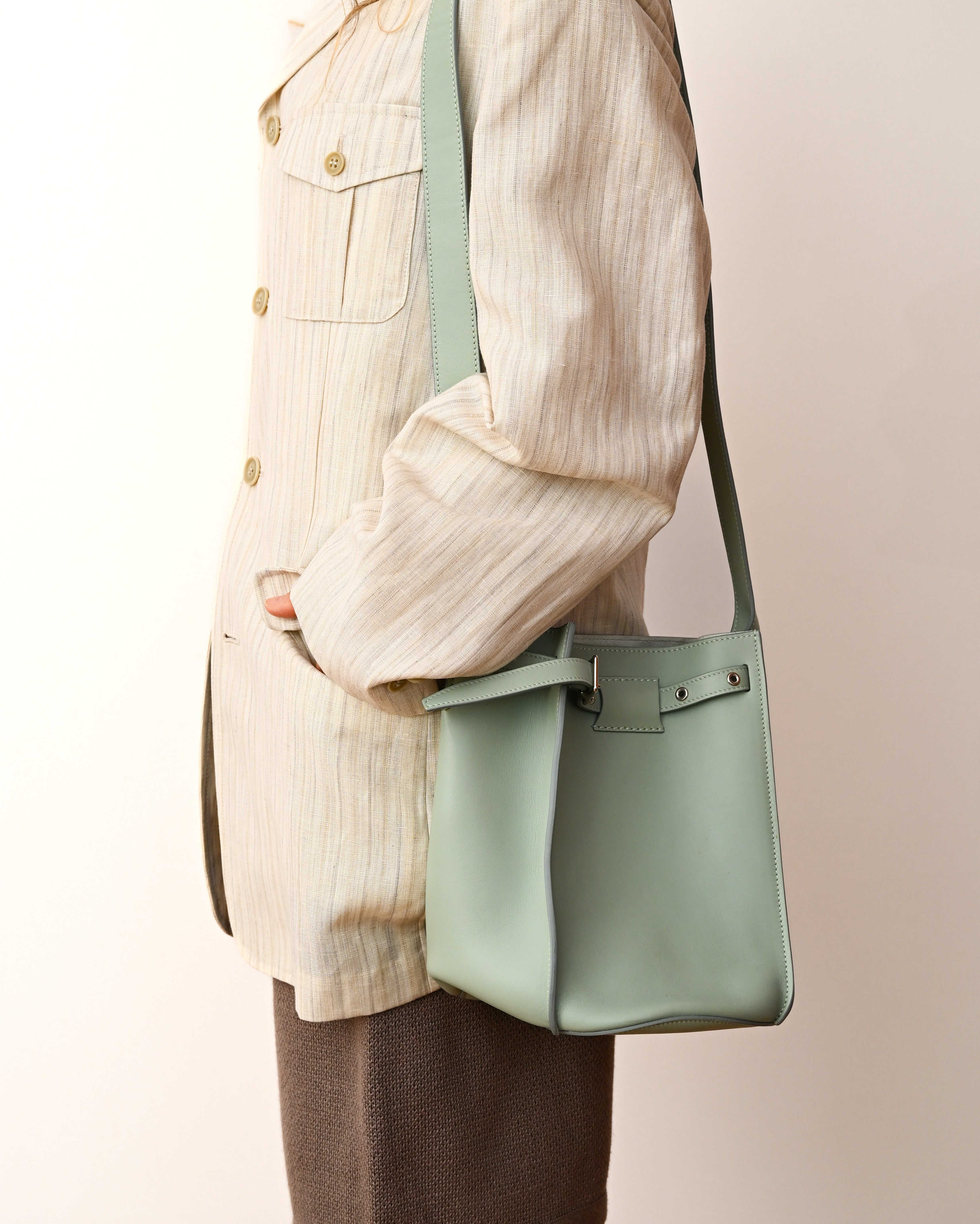 Dolcis/ Linen Blended Oversized Safari Jacket White