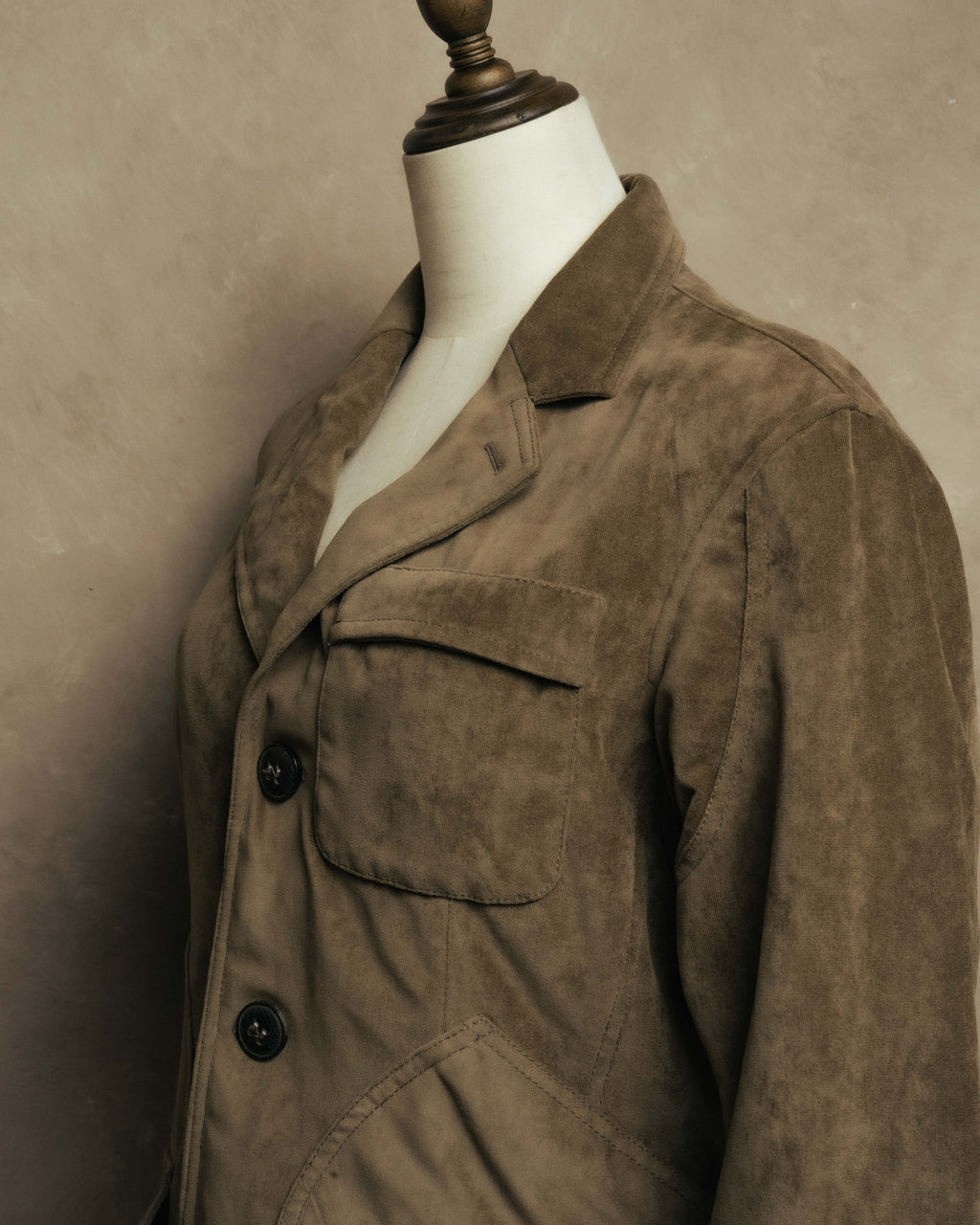 “GIORGIO ARMANI” 90’s-00’s Suede-effect multi-pocket tailored field jacket