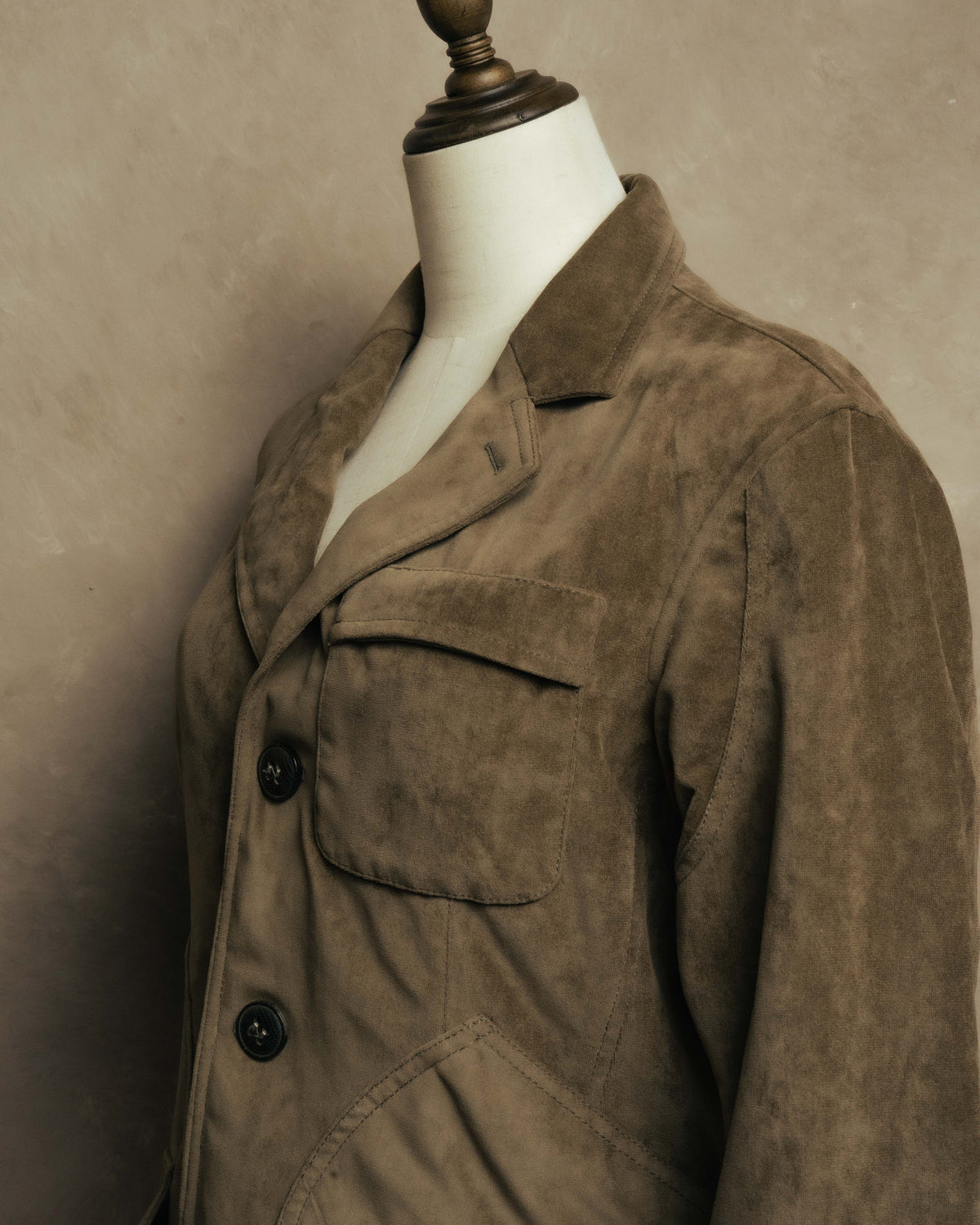 “GIORGIO ARMANI” 90’s-00’s Suede-effect multi-pocket tailored field jacket