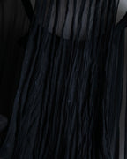 "PRADA" Gathered ribbon design puff sleeve dress