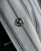 "MAISON MARGIELA" 16SS bowtie design striped long shirt