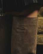 -SPECIAL- “Dior” 00’s Taupe suede square toe riding boots