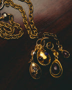 -SPECIAL - “CHANEL” 70’s-80’s Gripoix glass cabochon charm sautoir necklace