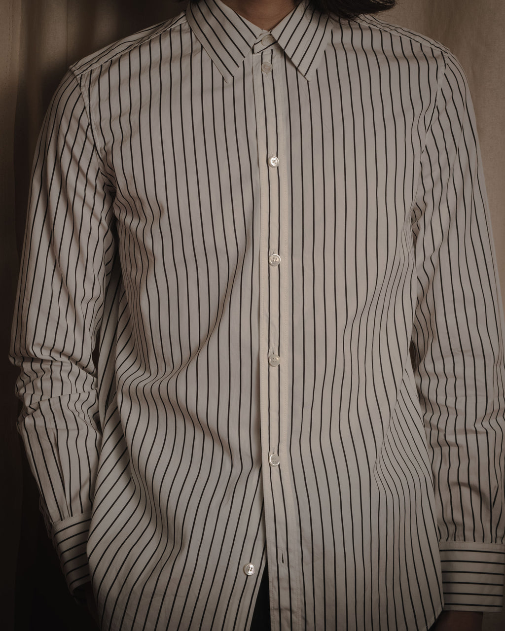 "CELINE" 2010’s phoebe-era striped cotton poplin shirt