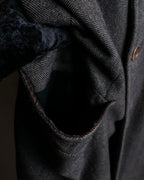 "ARMANI COLLEZIONI" Shoulder width structured oversized herringbone chester coat