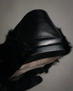 “sergio rossi” 2010’s Fur covered square toe loafers
