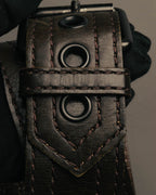 “Yves Saint Laurent” 00’s Wide eyelet leather belt