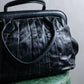 "VALENTINO" pleated gather design nappa leather one shoulder bag