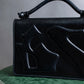 "Salvatore Ferragamo" Horizontal design pumps engraved leather    one handle bag