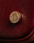 "BVLGARI" Marble motif burgundy color leather shoulder bag