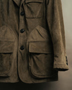 “GIORGIO ARMANI” 90’s-00’s Suede-effect multi-pocket tailored field jacket