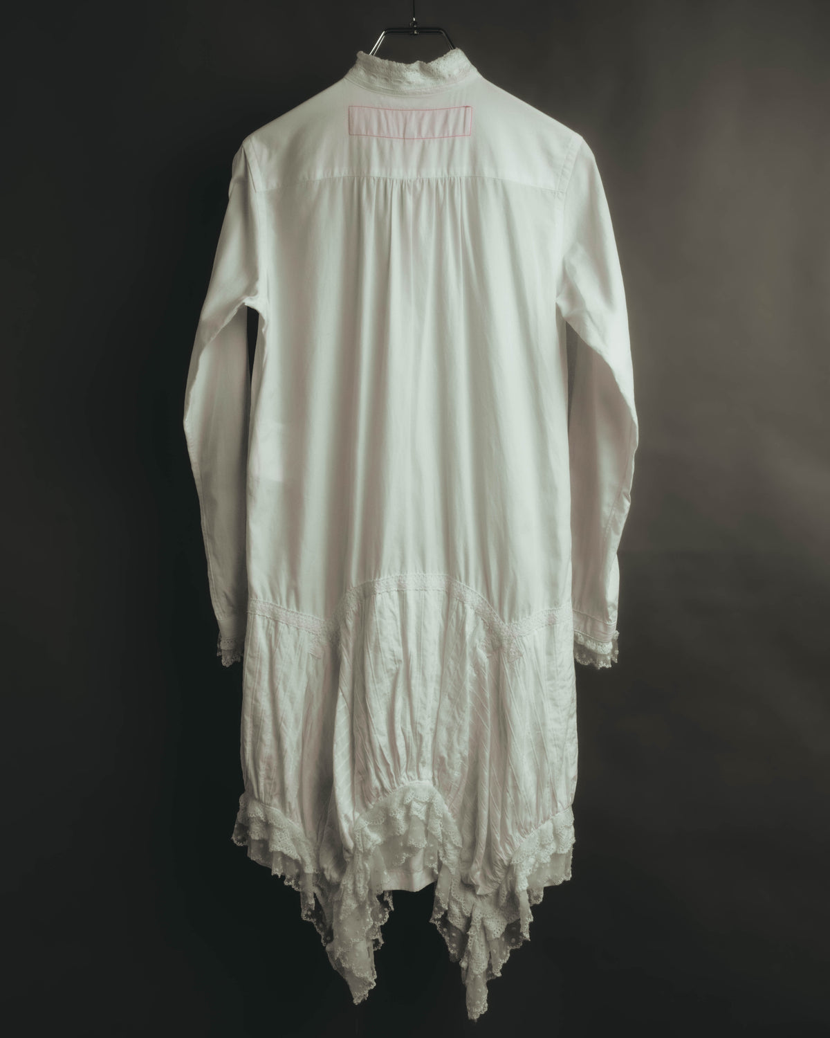 -SPECIAL- “JUNYA WATANABE COMME des GARÇONS MAN PINK”2005AW Victorian lace pleated asymmetric long shirt