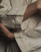 Camisa de pijama de rayas pastel con dobladillo de los años 80-90 de "CELINE"