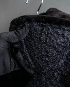 "Valentino Garavani" Fur collar boucle wool mid-length coat