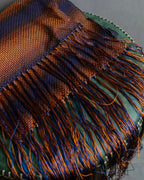 "GUCCI" Ombre stripe pattern fringe design silk long stole