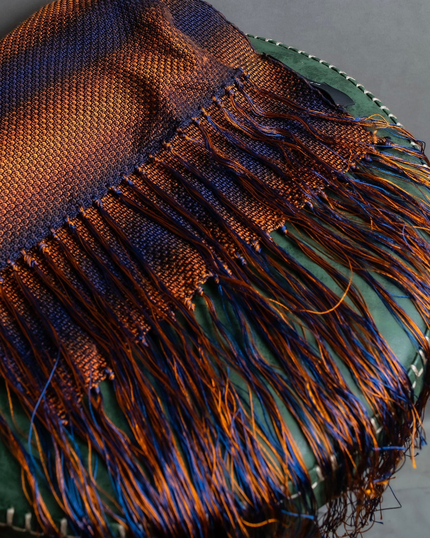 "GUCCI" Ombre stripe pattern fringe design silk long stole