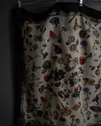 "HERMES" 80's Carré 90 Les Champignons II silk scarf