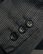 "COMME des GARÇONS HOMME" 10SS Vintage multi-button hickory stripe linen wool jacket