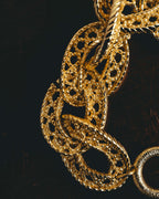 -SPECIAL- “Christian Dior” 70’s-90’s Sculptural openwork gold tone chain bracelet