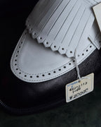 "BALENCIAGA" Two-tone fringe design leather golf shoes