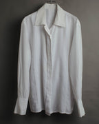 -SPECIAL- “Christian Dior” 90’s-00’s pleated bib dress shirt