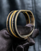 “LOEWE” Double circle stone designed gold bangle
