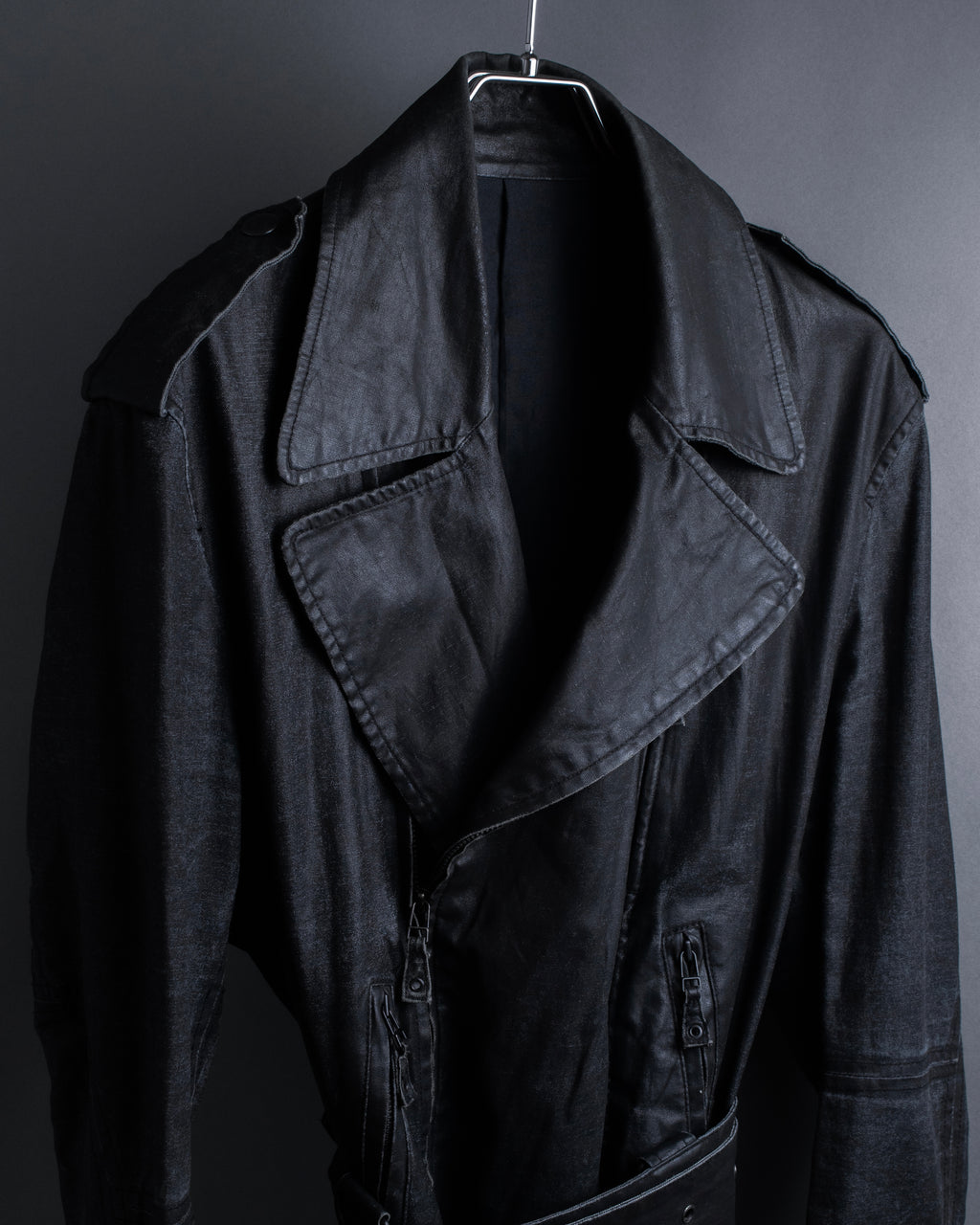 "JEAN PAUL GAULTIER" Firm finish double-zip belted mid-length coat