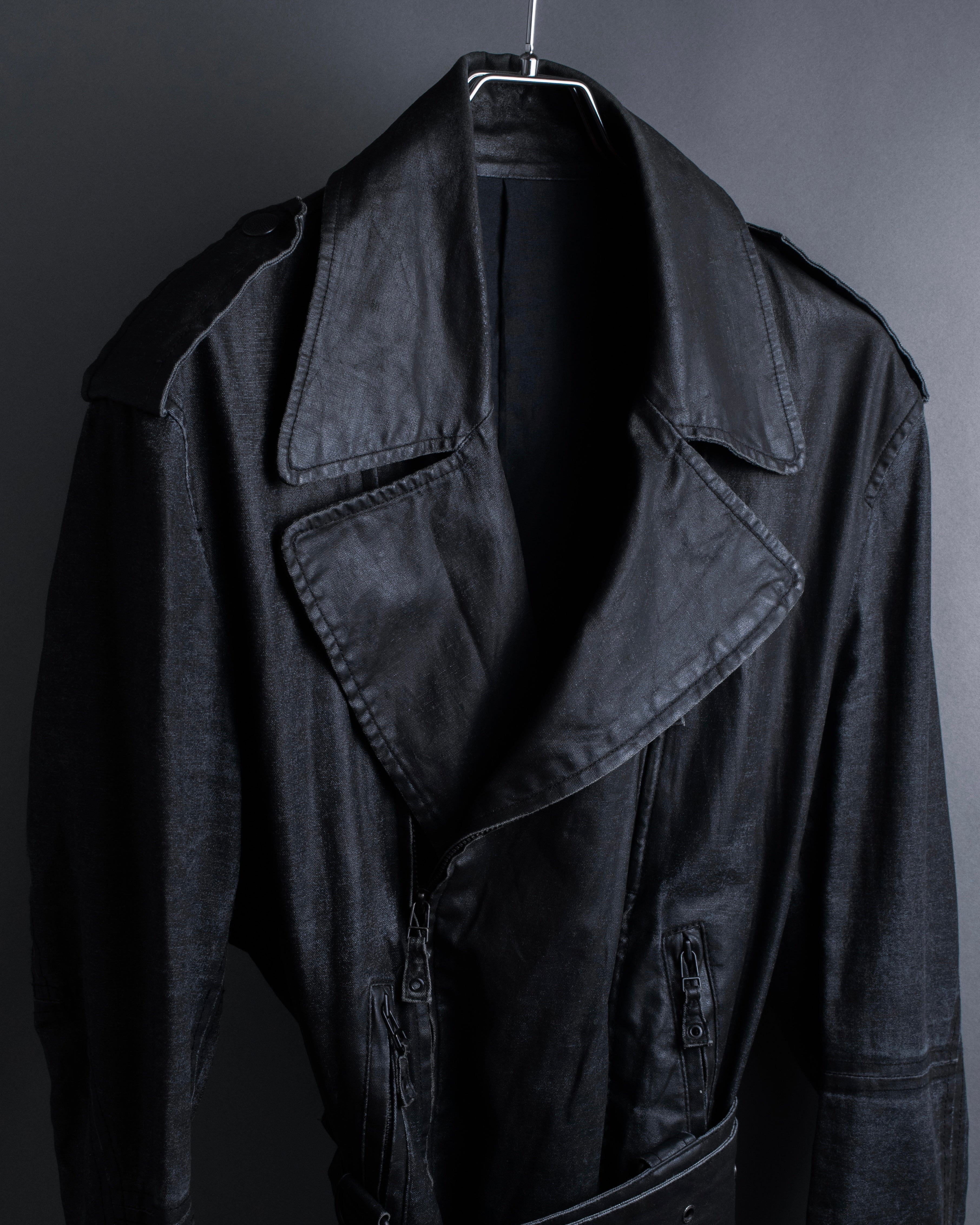 "JEAN PAUL GAULTIER" Firm finish double-zip belted mid-length coat